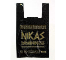 Майка ПНД 30+16*55 25мкм Nikas gold черный уп 100шт (пак 1000) Союз-Пакет