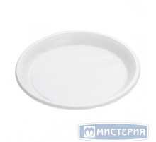 Тарелка пластиковая 205мм Мистерия белая 100шт (уп1200)