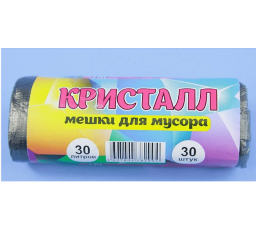 Мешок для мусора ПНД 30л 30шт Кристалл