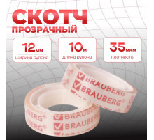 Скотч канцелярский 12х10 35мкм BRAUBERG (12шт)
